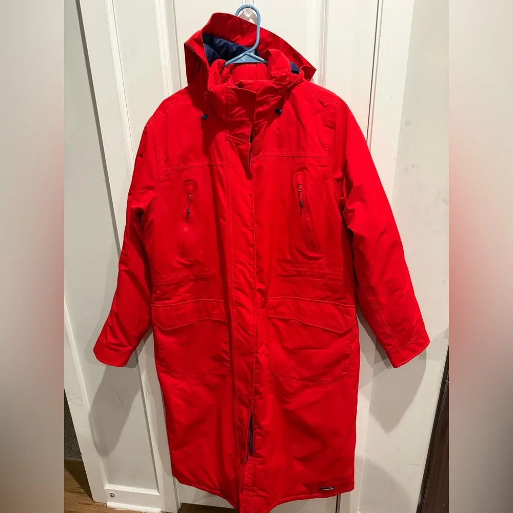 Lands' End Squall Waterproof‎ Insulated Winter Stadium Maxi Coat- Red, Women's L
